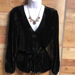 J. Crew velvet long sleeve blouse